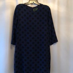 CWonder 3qtr sleeve navy & black polka dot dress